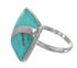 Turquoise Southwestern Sterling Silver Ring Size 8 AX79564